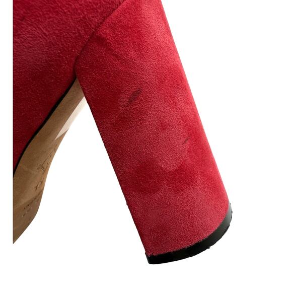 KK DODDS Mary Jane Heels in Red Nubuck Suede Size 38.5/ US 8 - Picture 9 of 11